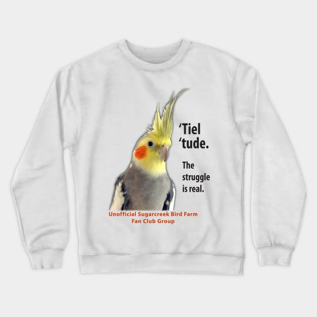 Cockatiel 2 - black type Crewneck Sweatshirt by Just Winging It Designs